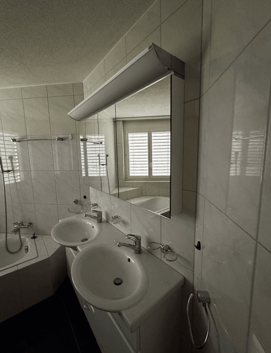 Altes Badezimmer im Zustand vor dem Rückbau